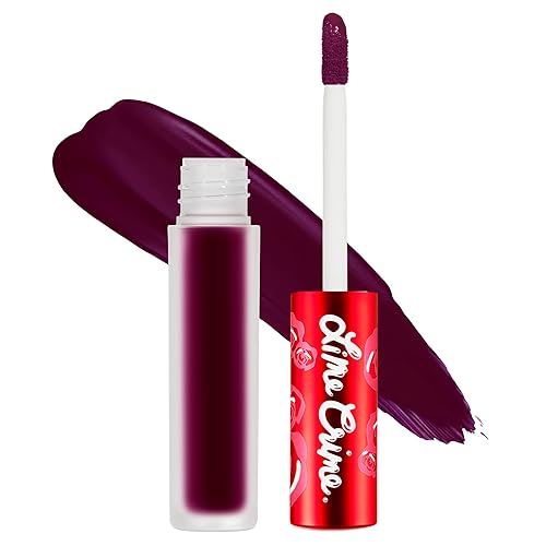 Lime Crime Velvetines Liquid Matte Black Lipstick, Black Velvet - Bold, Long Lasting Shades & Lip Lining - Stellar Color & High Comfort for All-Day