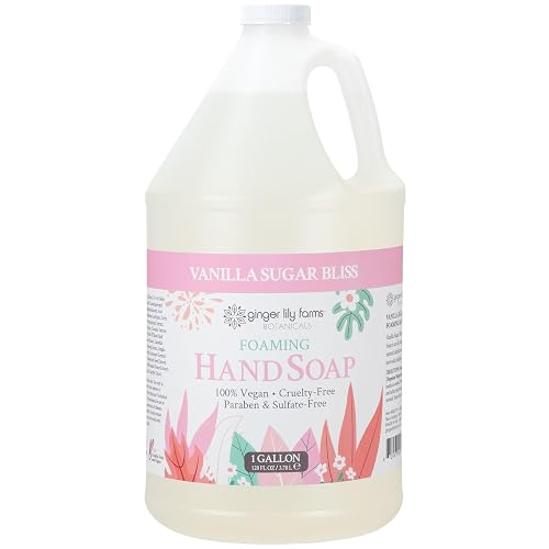 Ginger Lily Farms Botanicals All-Purpose Foaming Hand Soap Refill, 100% Vegan & Cruelty-Free, Vanilla Sugar Bliss Scent, 1 Gallon (128 fl oz)