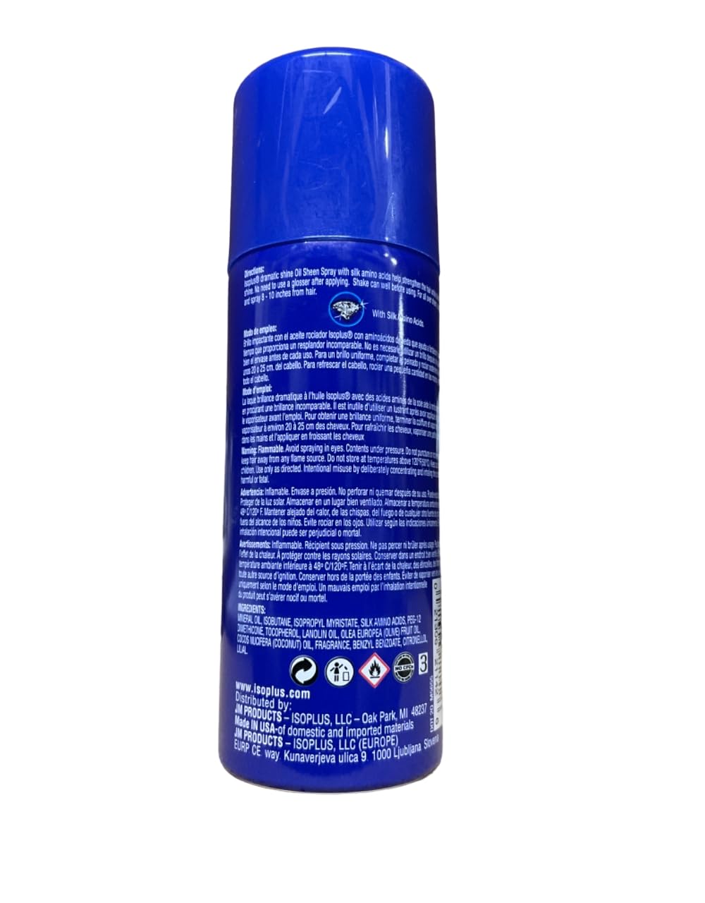 Isoplus Oil Sheen Hairspray Regular 2 Oz,Pack of 3