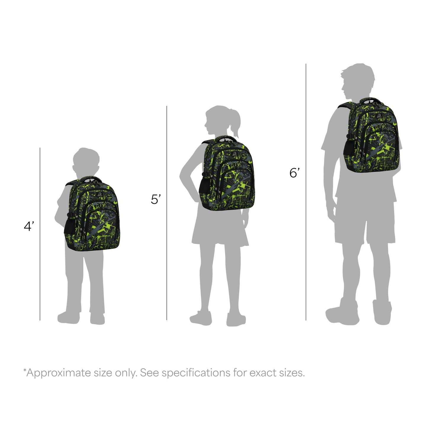 MYGOO Boys Dynamic School Backpack | Archibald Collection for Kids | 17" Height 24L | Camo Green
