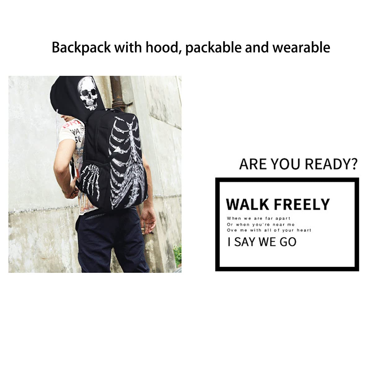 Goth Y2k EMO Messenger Bag Grunge Street Hipster Backpack (BB3021)