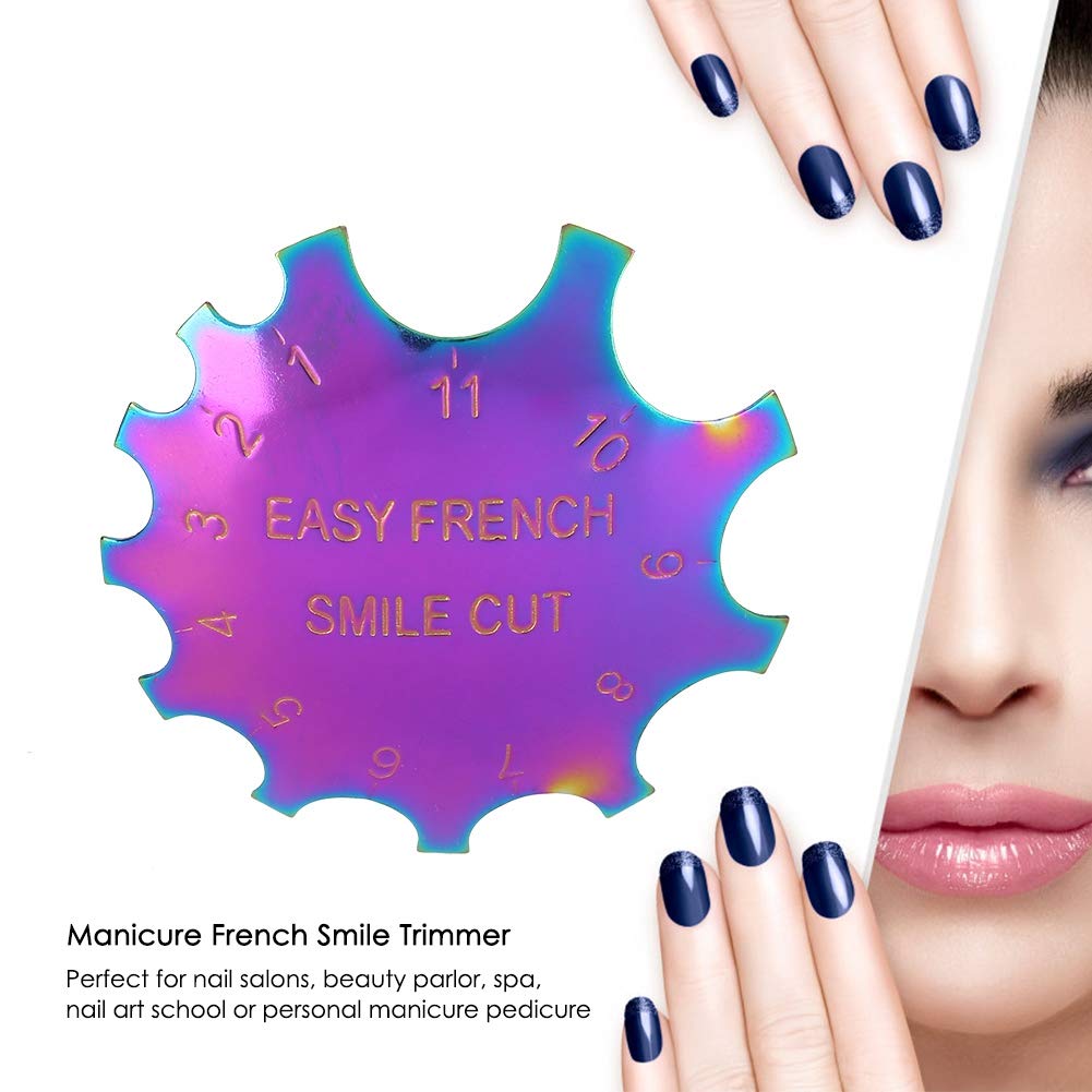 Nail Art Template Nail Art Template Tool Smile Line Cutter Smile Easy French Smile Smile Line Cut Trimmer Manicure Tool Beauty & Personal Care YUYTE