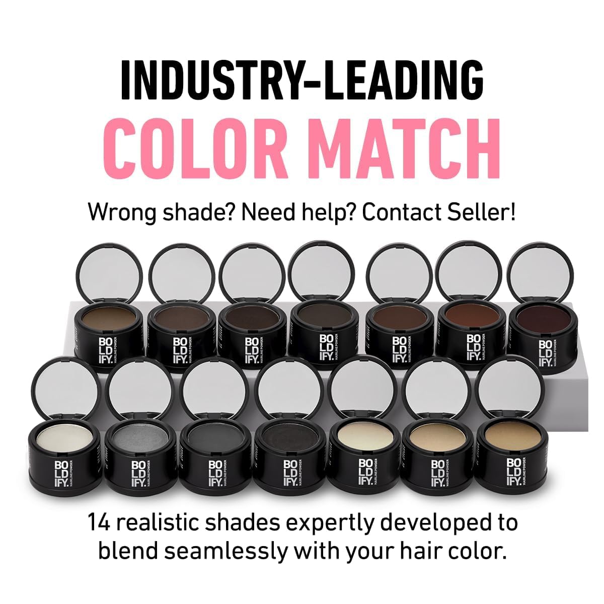 BOLDIFY Hairline Powder - Water-Resistant Root Touch Up Hair Color for Gray Coverage - 24-Hour Stain-Proof, Mess-Free Hair Powder for Thinning Hair Beauty and Personal Care Boldify