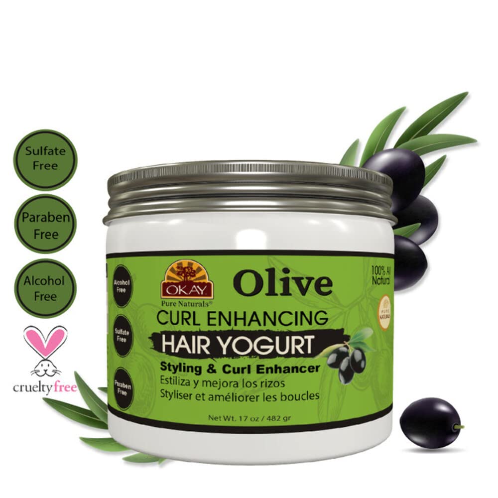 Olive Curl Enhancing Hair Yogurt For Styling&Curl Enhancing For Smooth,Glossy,Frizz Free,Strong&Well Defined Curls Alcohol,Sulfate,Paraben Free Made