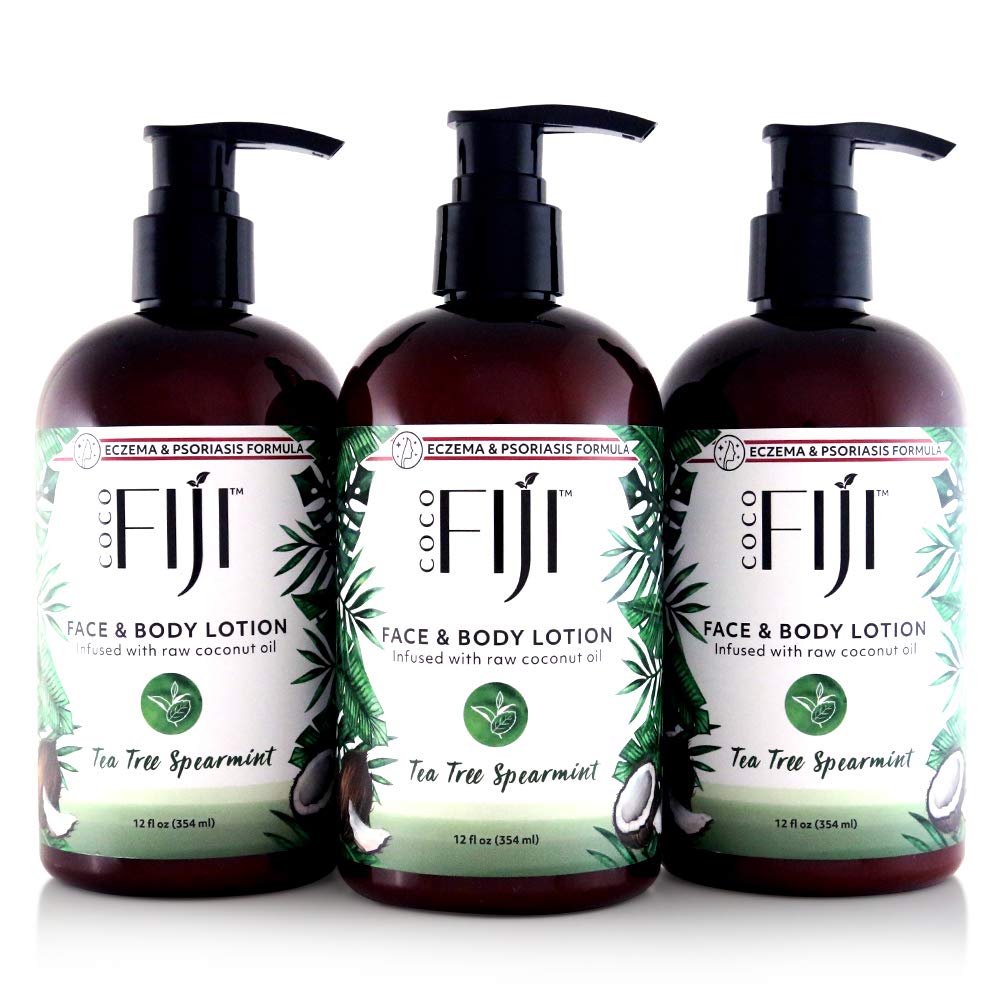 Coco Fiji Face & Body Lotion Infused With Coconut Oil | Lotion for Dry Skin | Moisturizer Face Cream & Massage Lotion for Women & Men | Tea Tree