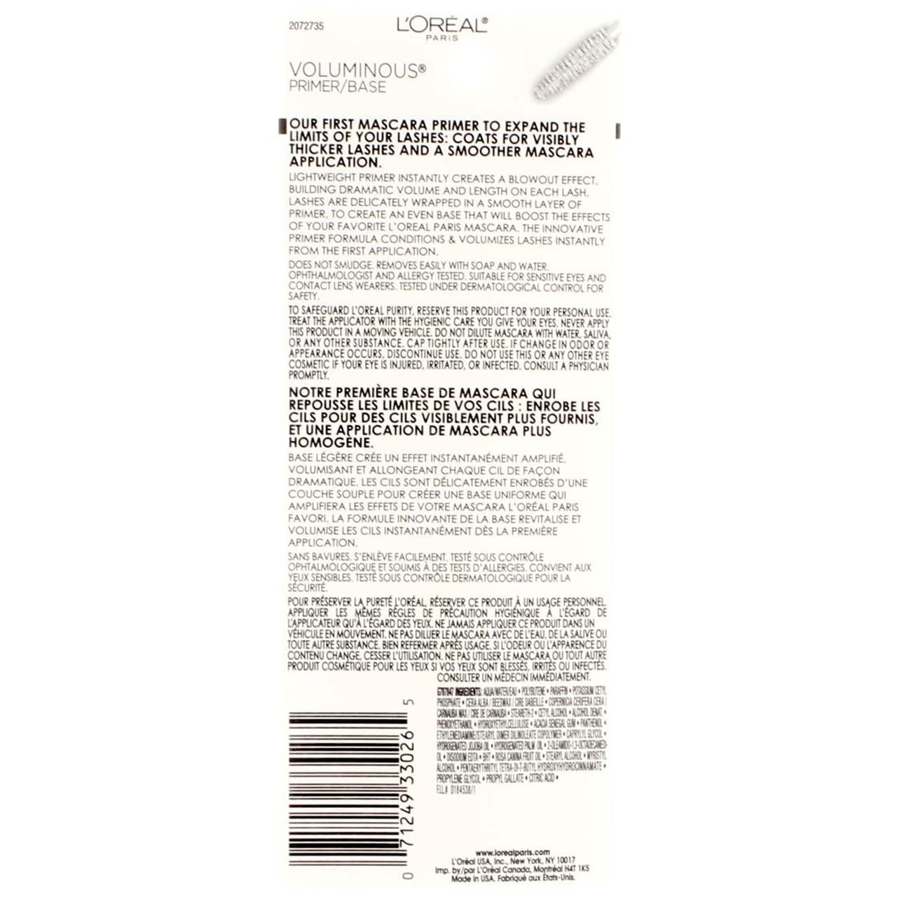 L'Oreal Paris Voluminous Primer Mascara, White Primer, 0.24 fl. oz.