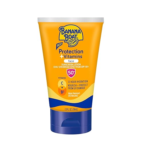 Banana Boat Protection + Vitamins Face Sunscreen Lotion SPF 50 | Travel Size Sunscreen for Face, Moisturizing with Vitamin C & Vitamin B3 Niacinamide