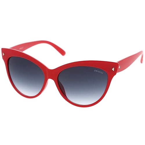 zeroUV - Oversize Vintage Mod Womens Fashion Cat Eye Sunglasses 59mm (Red)