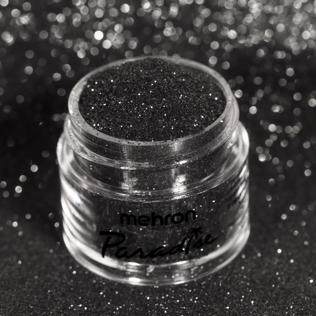 Mehron Makeup Paradise Glitter FX | Professional Cosmetic for Makeup & Art | Vibrant & Shimmering Loose Glitter .25 oz (7 g) (Black)
