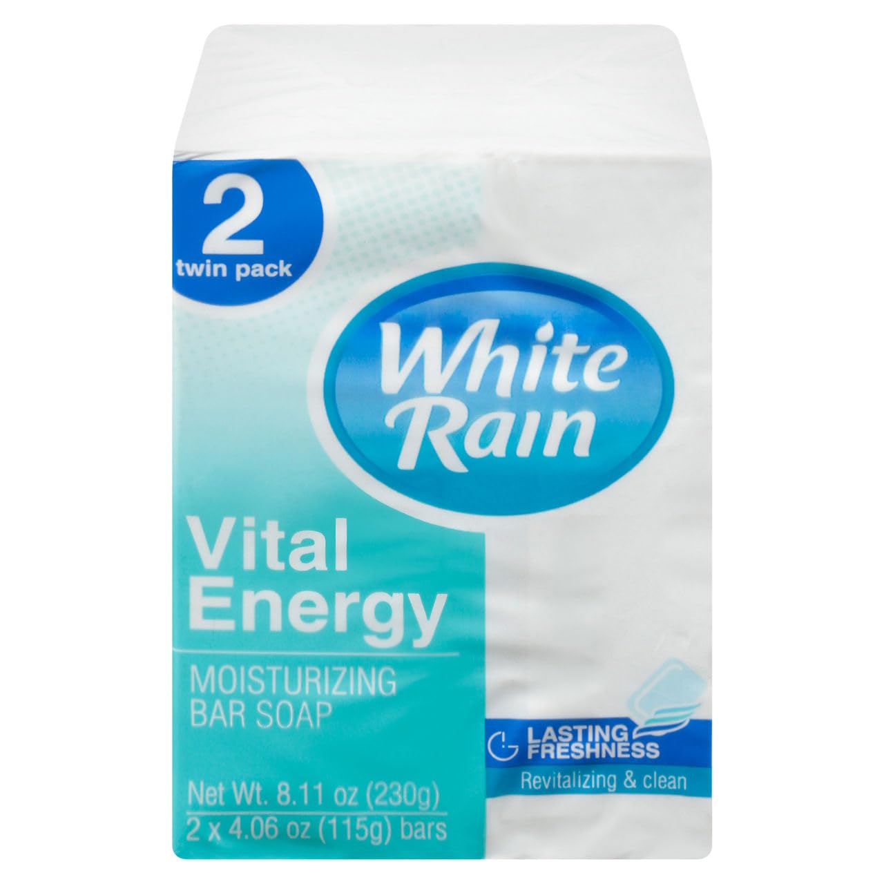 White Rain, Vital Energy Moisturizing Bar Soap 2 Pack, 4 Ounce