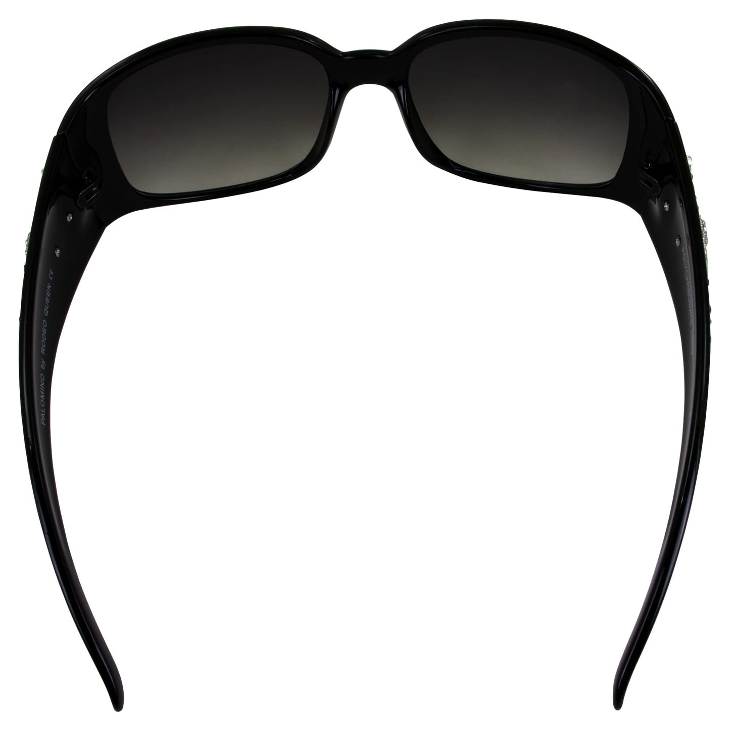 Rodeo Queen Palomino Womens Fashion Sunglasses Black Frame w/Bling Rhinestones & Smoke Gradient Lens