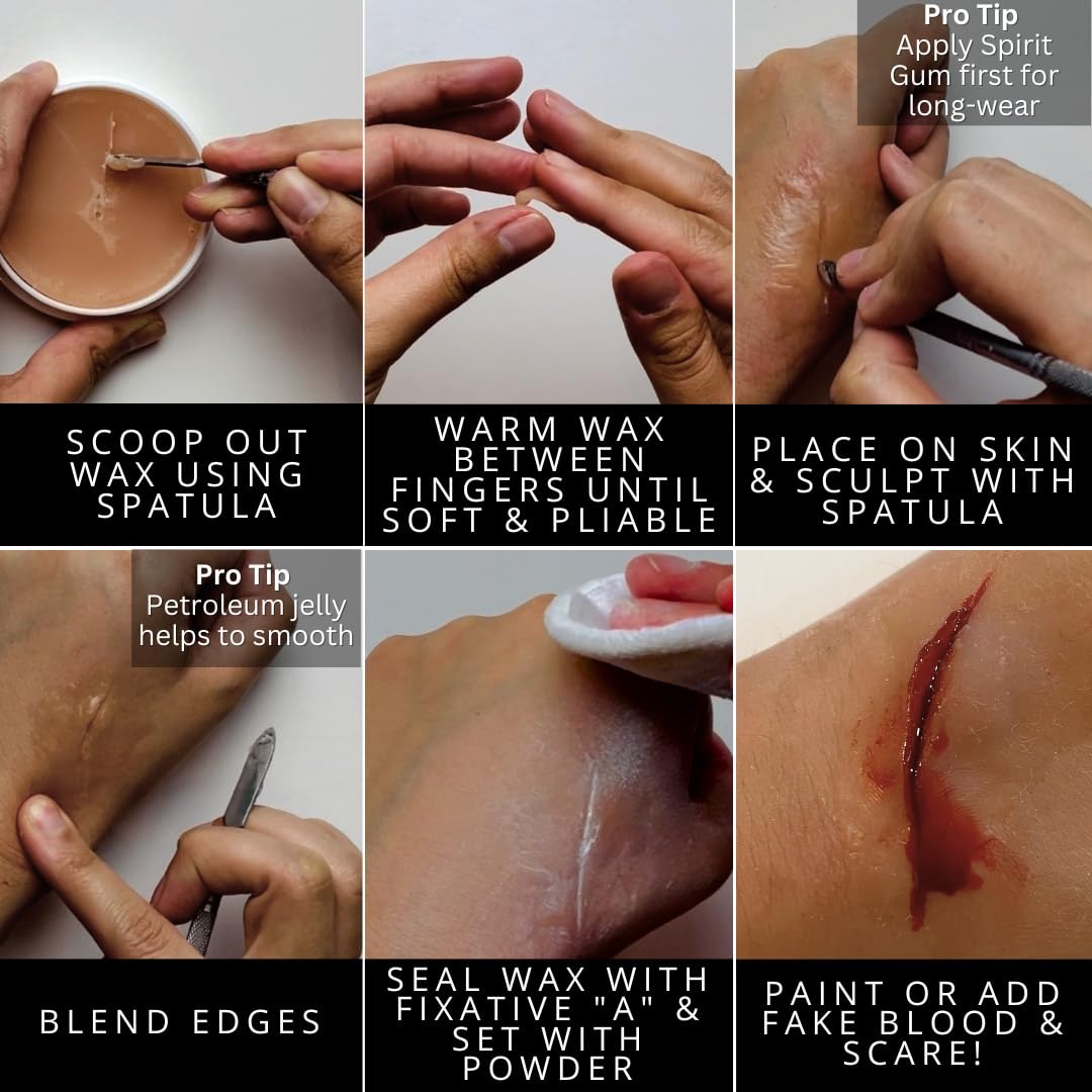 Mehron Makeup SynWax | Firm Modeling Wax for Special FX | Scar Wax SFX Makeup For Fake Scars, Fake Wounds, & Halloween Effects | Made in the USA