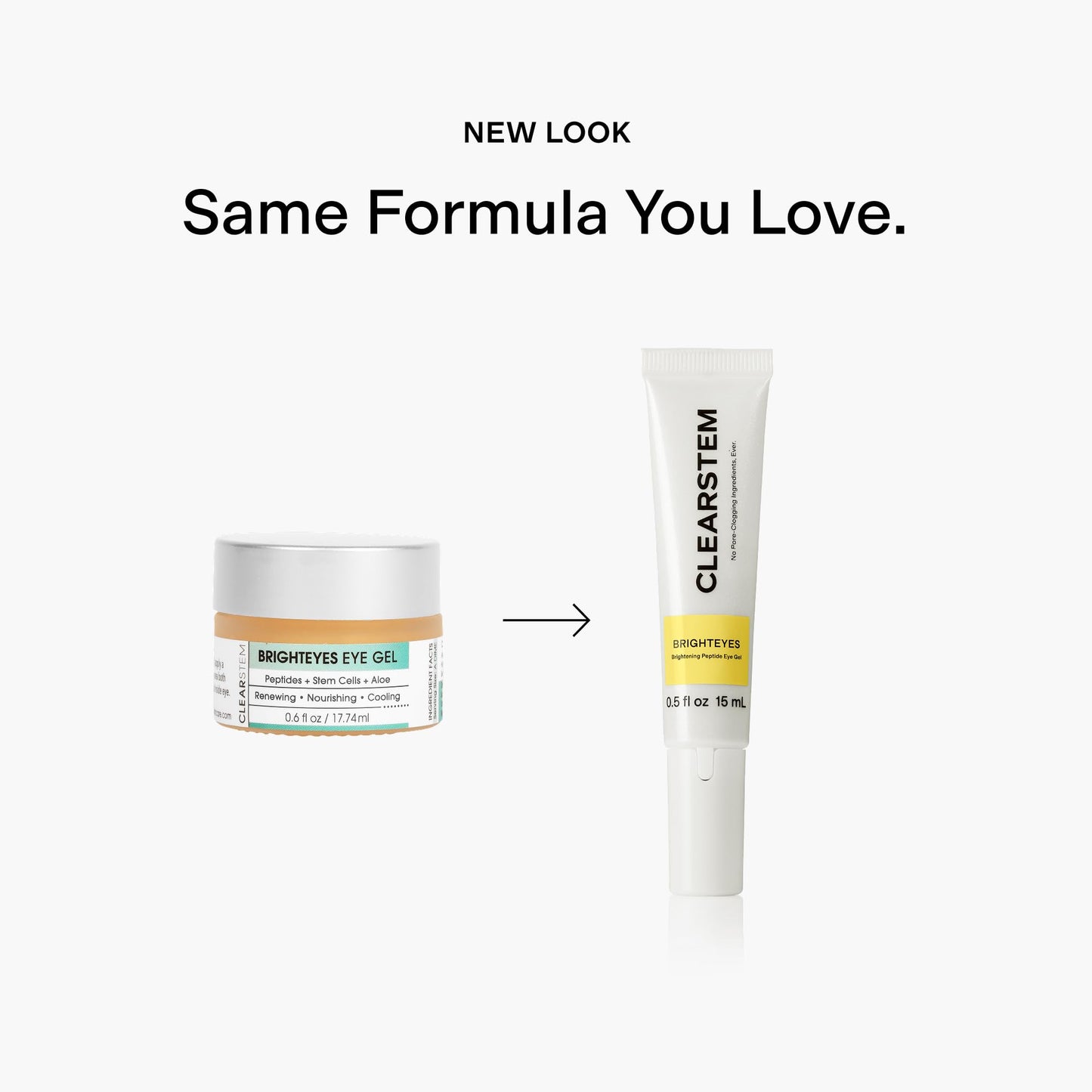 CLEARSTEM - BRIGHTEYES - Eye Gel - Nourishing Eye Cream - Cooling Gel - Stem Cells Blend - Peptides, Collagen, Aloe Vera - Gluten Free - Beauty, Self