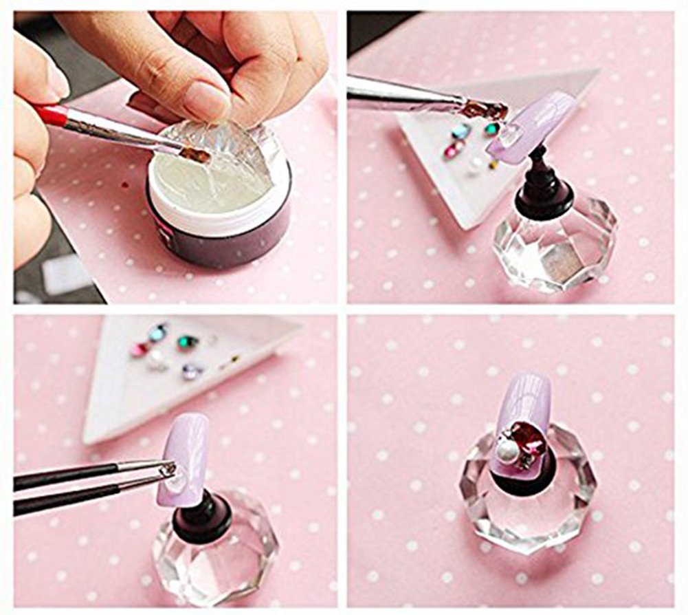 Minejin Minejin Nail Art Super Srong Rhinestone Builder Glue Soak Off UV Gel for Gem Stones Jewelry Diamond Beads 8ml 4 Boxes Beauty & Personal Care Mygitter