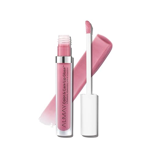 Almay Color & Care Hydrating Lip Gloss, Soft Natural Hues, Prebiotic Complex, Hyaluronic Filling-Sphere Technology, 500 Sunrise Punch, 0.1 Fl Oz