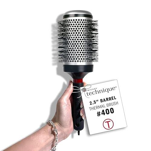 Cricket Technique Thermal Hair Brush #400 2.5” for Curling, and Styling - Heat-Retaining Barrel with Anti-Static Tourmaline Bristles, Round Thermal