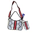 Dallas Hill Designs Crossbody Neoprene Purse for Women | Ladies Drawstring Handbag | 2 Detachable Straps | Matching Pouch