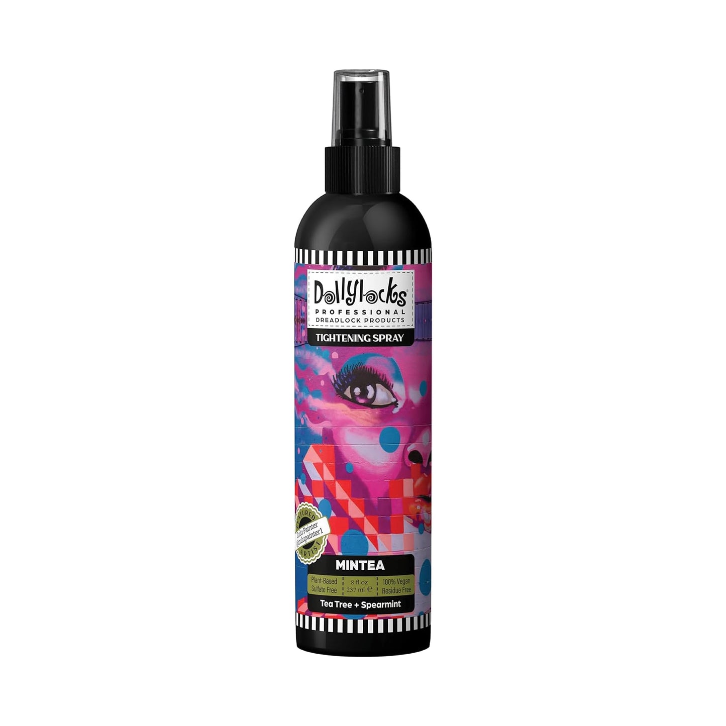 Dollylocks Sea Salt Texture Spray | Plant-Based, Vegan, Residue-Free | Tighten Locs Dreadlocks | Loose Hair Care | Tea Tree Spearmint | 8oz