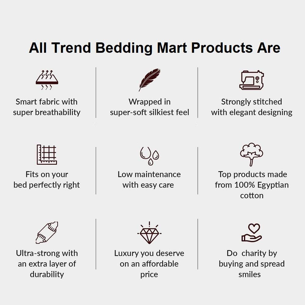 TREND BEDDING MART TBM 100% Egyptian Cotton Sheets, Sheets Set, 800 Thread Count Long Staple Cotton, Sateen Weave for Soft and Silky Feel, Fits