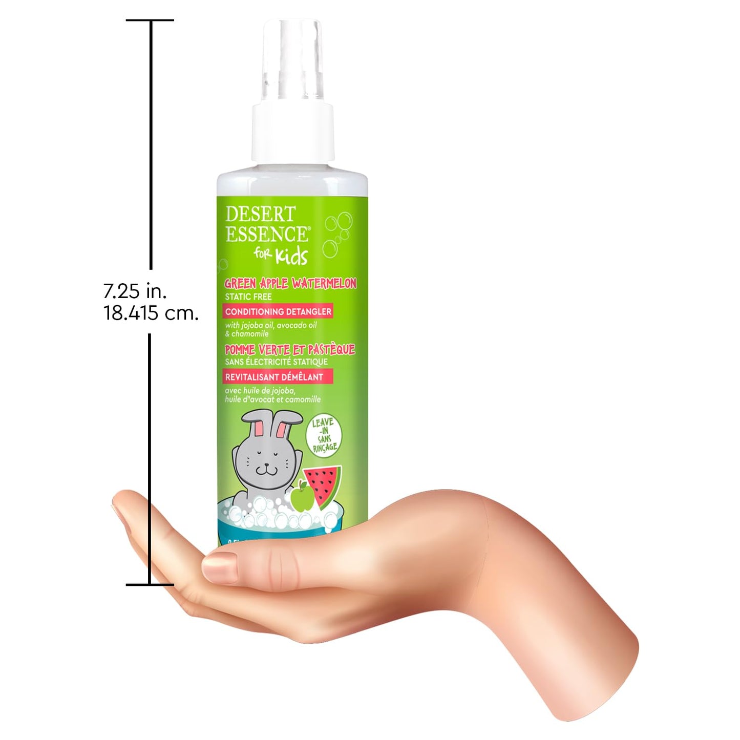 Desert Essence Kids Conditioing Detangler Spray 8.0 fl oz - Vegan, Gluten-Free. Cruelty-Free - Leaves hair smooth, shiny and easy to comb through