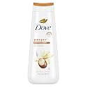Dove Body Wash Pamper Shea Butter & Vanilla for 24hr Lotion-Soft Skin Moisturizing Skin Cleanser with No Sulfates No Parabens 20 oz