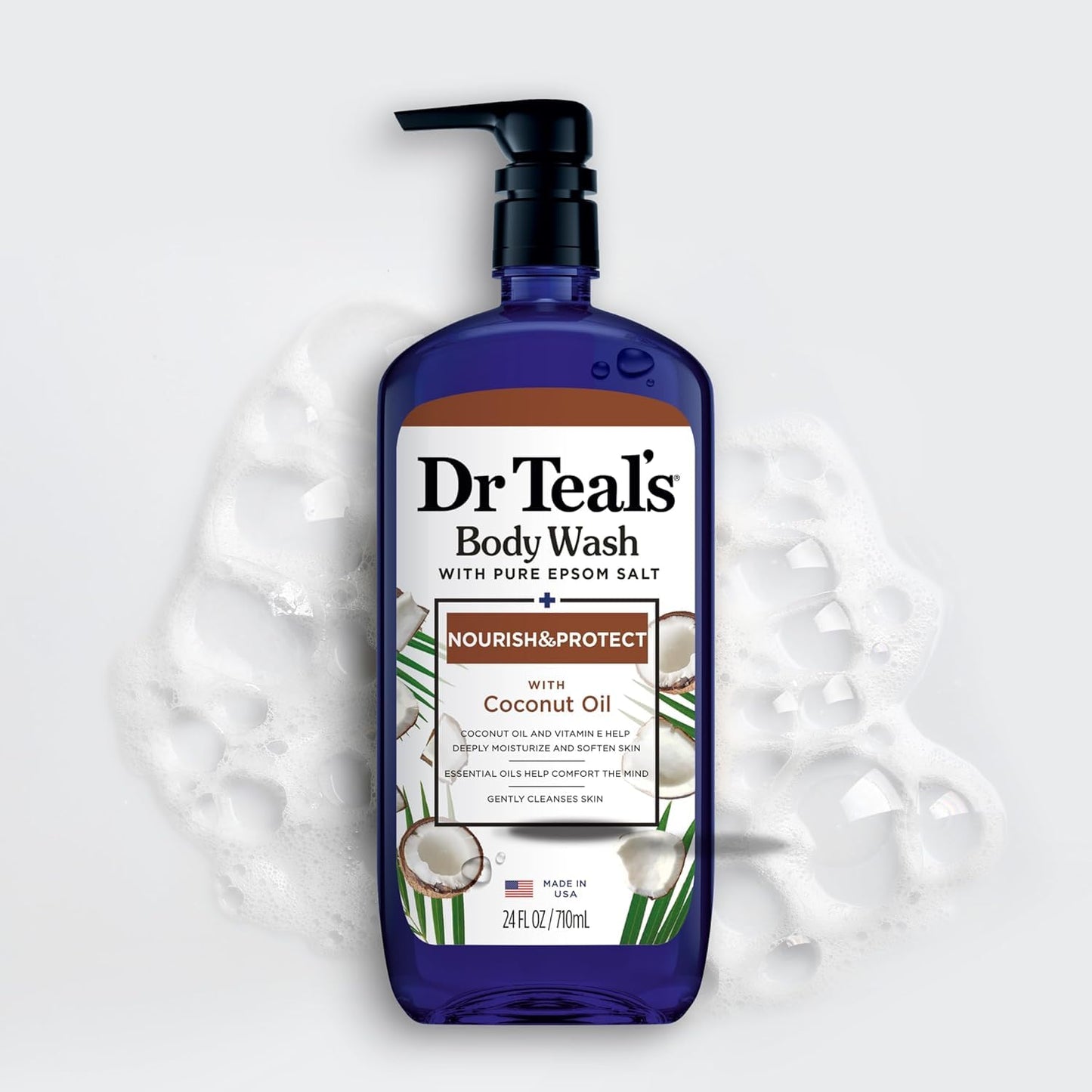 Dr Teal's Body Wash, Nourish & Protect with Coconut Oil, 24 fl oz