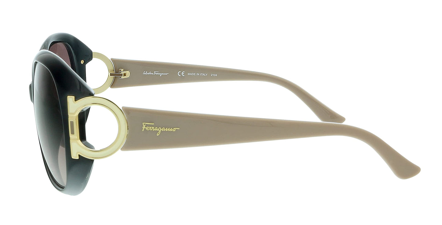 Ferragamo Brown Gradient Oval Sunglasses SF668 001 57