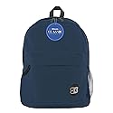 BAZIC PRODUCTS School Backpack 17" Navy Blue, Lightweight School Bag Padded Back & Adjustable Strap for Students, Travel Bag Fit A4 Notebook, 1-Pack