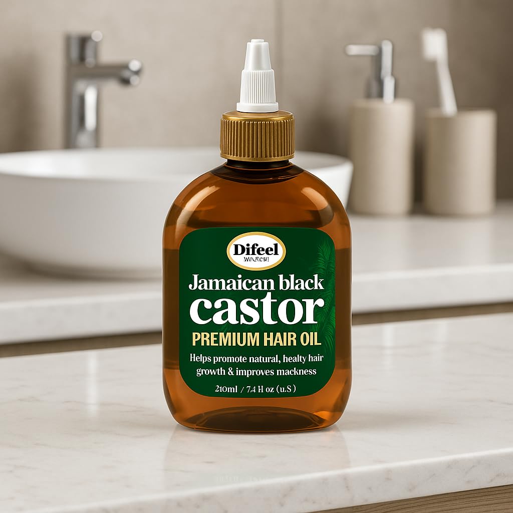 Difeel Jamaican Black Castor Premium Hair Oil 7.1 oz. - Thickening Jamaican Black Castor Oil for Hair Growth