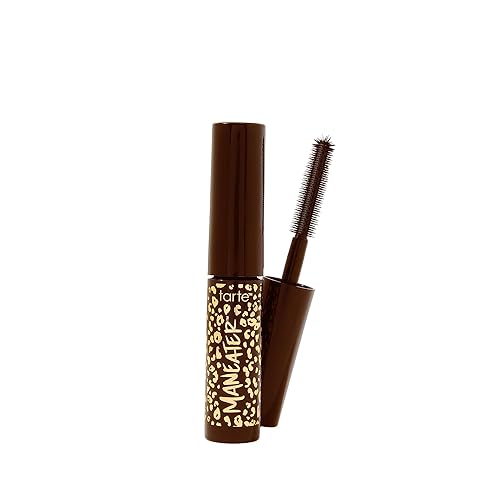 tarte maneater mascara - Extreme Curl, Instant Volume & Length, 16HR Ultra-Creamy Longwear Eye Makeup, Cruelty-Free, travel size, brown