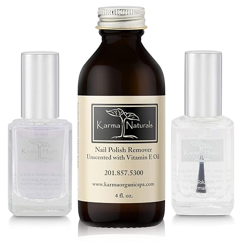 karma organic Unscented Nail Polish Remover, Non-Toxic Nail Treatment Vegan Cruelty-Free) (Unscented) (Unscented +Top/Triple Bas) Beauty & Personal Care karma organic
