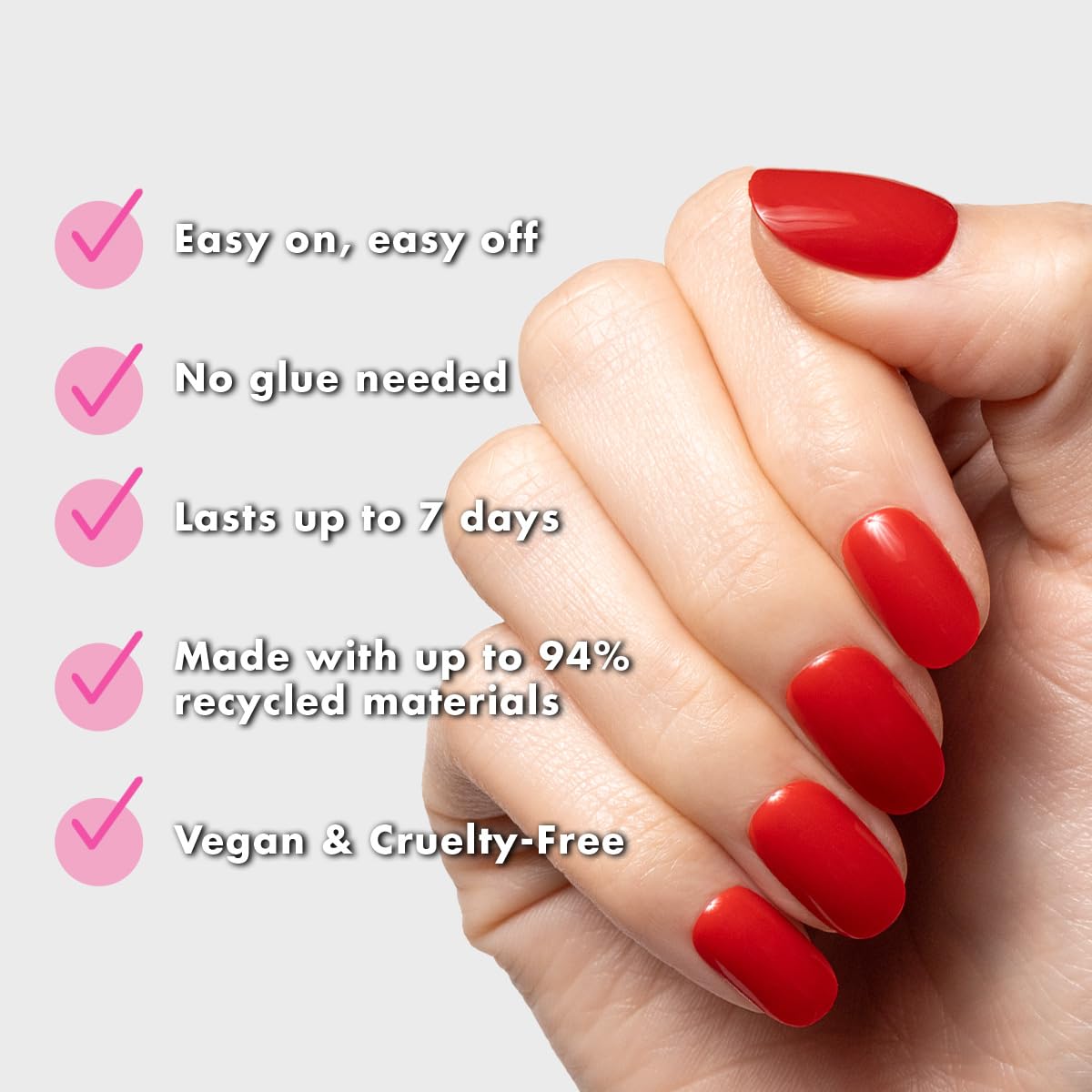 Olive & June Classic Super Stick Mani Summer Press On Nails | No Glue Needed | 32 Tab Nails 16 Sizes | Non-Toxic Tabs Easy On-Off Non-Damaging | 7-Day Beauty & Personal Care Olive & June