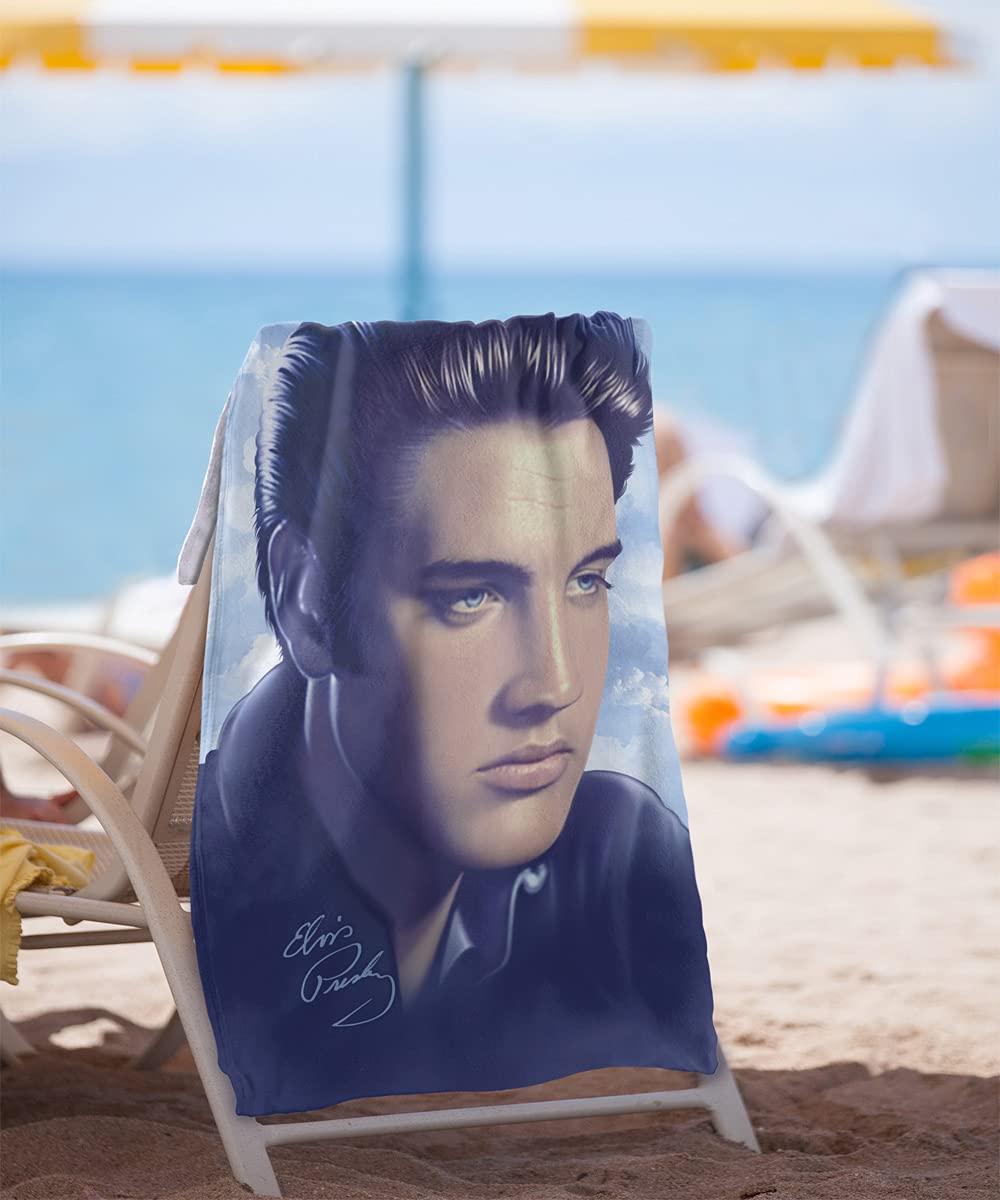 Trevco Elvis Presley Big Portrait Officially Licensed Beach Towel 30" X 60"