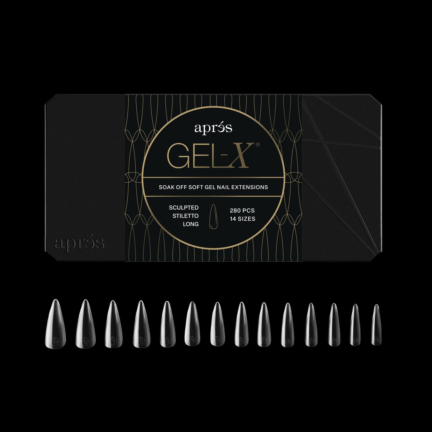 Apres Gel-X® Stiletto Box of Nail Tips | 280 Gel-X Tips, Soft Tips, 14 Sizes 00-9 | Half-sizes Included (Sculpted Stiletto Long, 280 Count) Beauty & Personal Care APRÉS