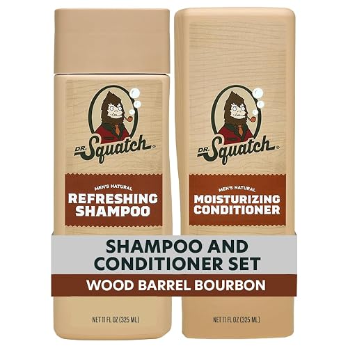 Dr. Squatch Men's Natural Shampoo and Conditioner Set - Sulfate & Paraben Free Natural Shampoo and Conditioner for Men - Scalp Nourishing Formula