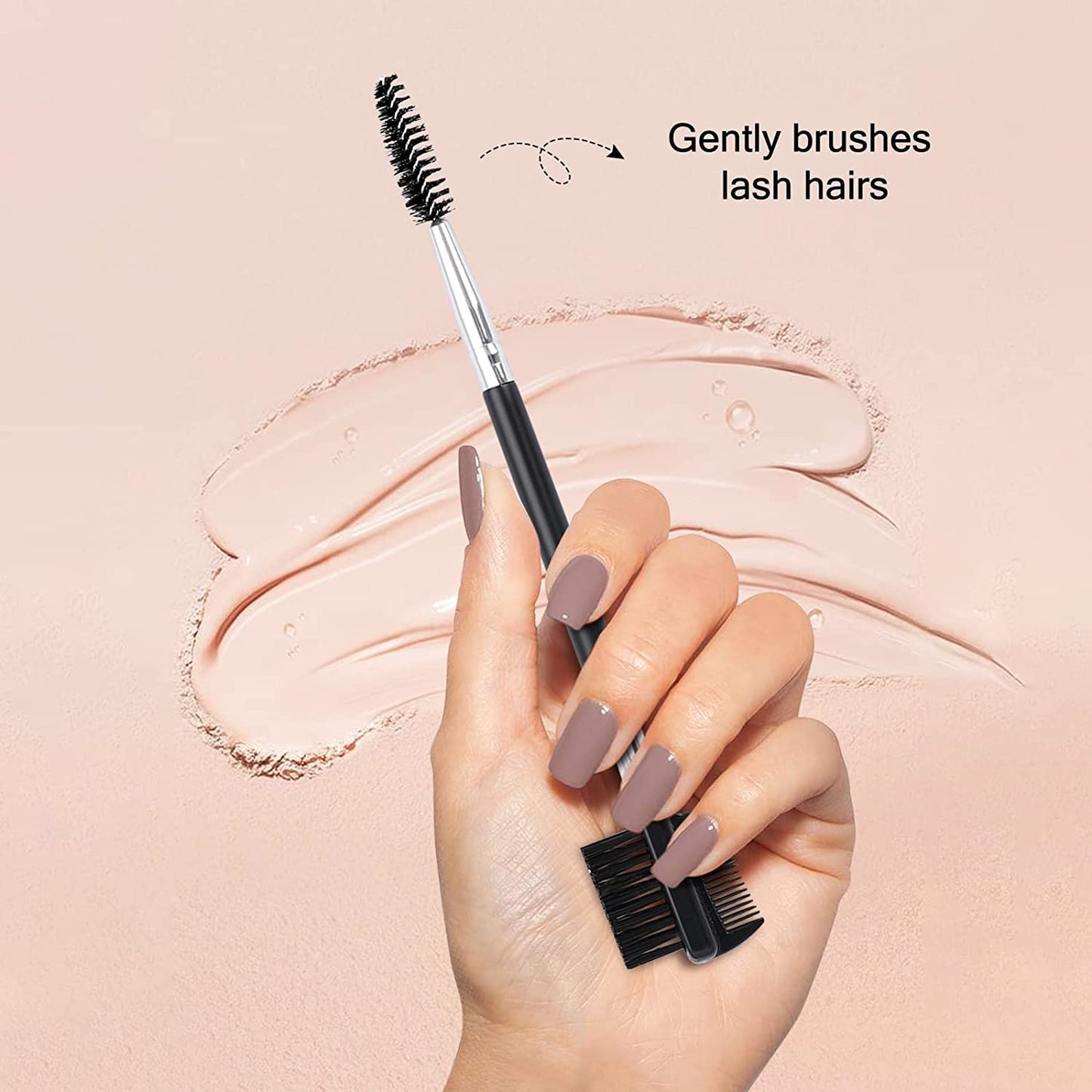 2pcs 3 Head Eyebrow Eyelash Shaper Eyelash Comb Double Head Brush Makeup Grooming Tool Cosmetic with 3 Different Spoolie Brushes for Separating