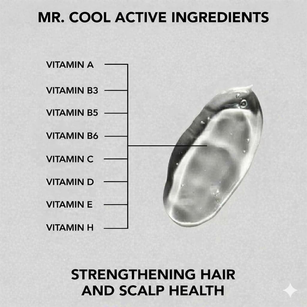 Hair Situation Mr. Cool Wet Look Strong Hold Hair Styling Hair Gel, High Shine, Anti-Humidity Shield, Anti-Frizz Fly Away, Alcohol-Free, No Flake