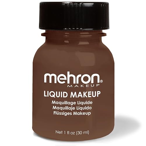 Mehron Makeup Liquid Makeup | Face Paint and Body Paint Perfect for Halloween, Cosplay I Air Brush Compatible Body Paint (1 oz) (Sable Brown)