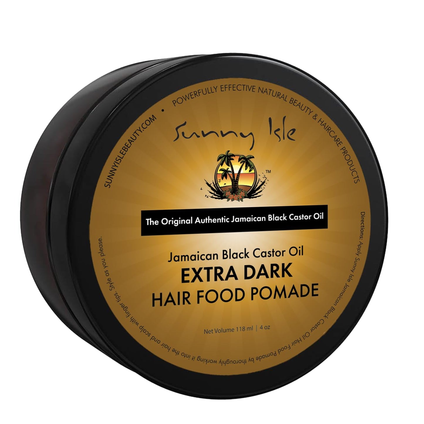 Sunny Isle Extra Dark Jamaican Black Castor Oil Hair Food Pomade - Moisturizes, Fights Dandruff, Frizz Control - 4 oz