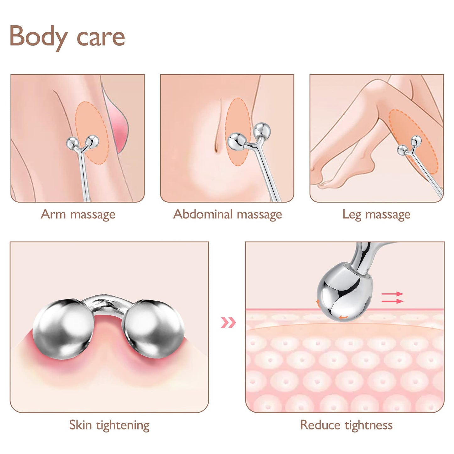 Tekson Faical Roller Massager, 3D Metal Face Massage Tool for Reduce Puffiness, Remove Eye Wrinkles, Face Lift, Increase Firmness, Anti-Aging, Skin