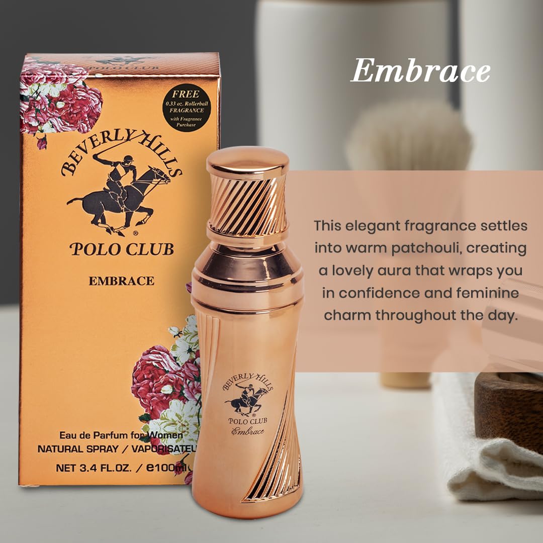 Beverly Hills Polo Club Sexy EMBRACE - Cologne for Women with Notes Rose, Mandarin Pink Pepper & Patchouli,Fresh & Floral Fragrance Scent