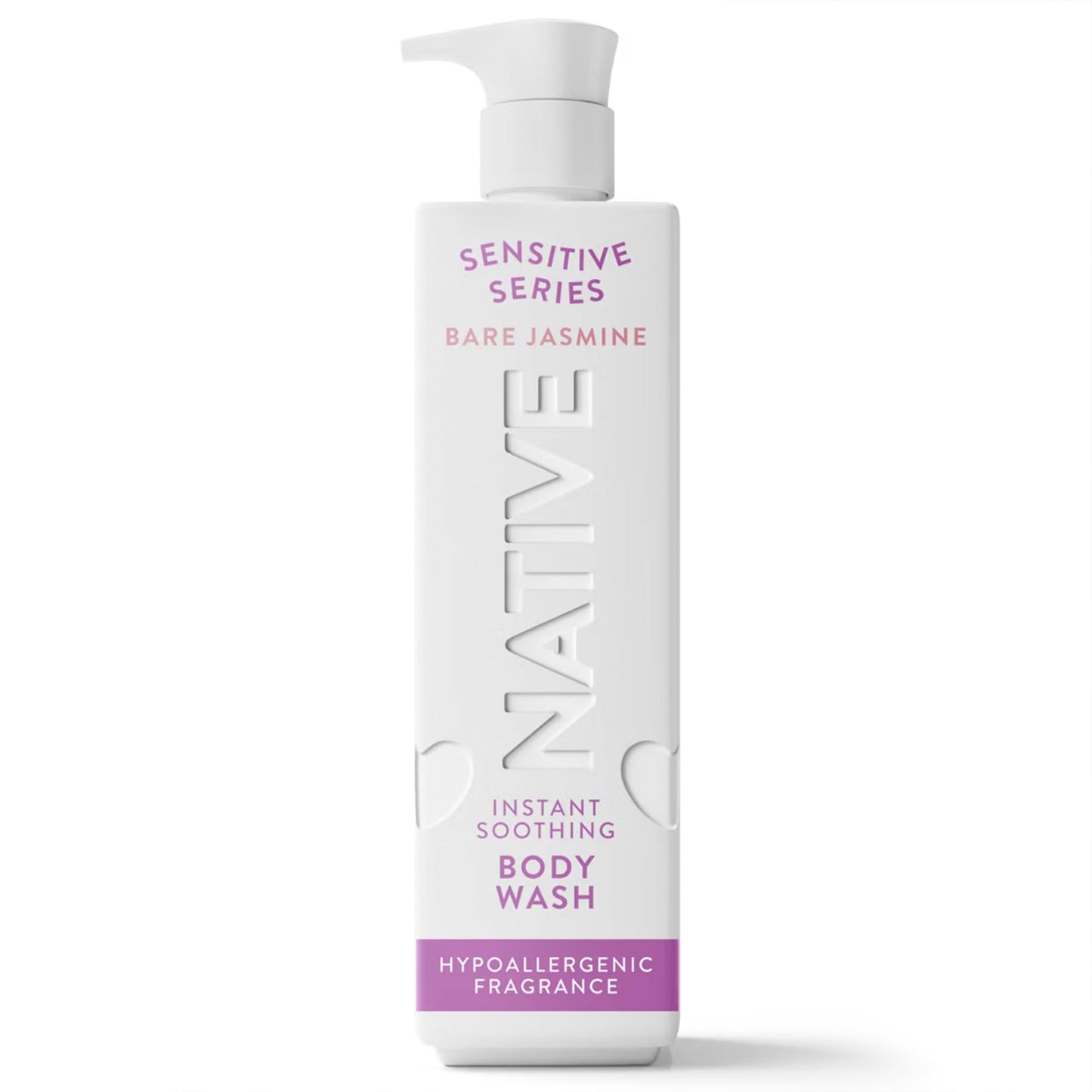 Native Sensitive Series Hypoallergenic Fragrance Free 24-Hour Hydrating Body Wash - Bare Jasmine - 18 fl oz: Paraben-Free, Sulfate-Free, Plastic Pump