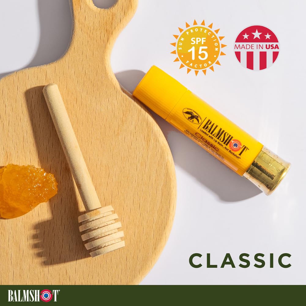 BALMSHOT Lip Balm 4-Pack - SPF 15 Beeswax Formula with Aloe & Vitamin E, PABA Free - Classic, Cool Mint, Vanilla Mint & Pink Camo Vanilla Mint Beauty and Personal Care Balmshot