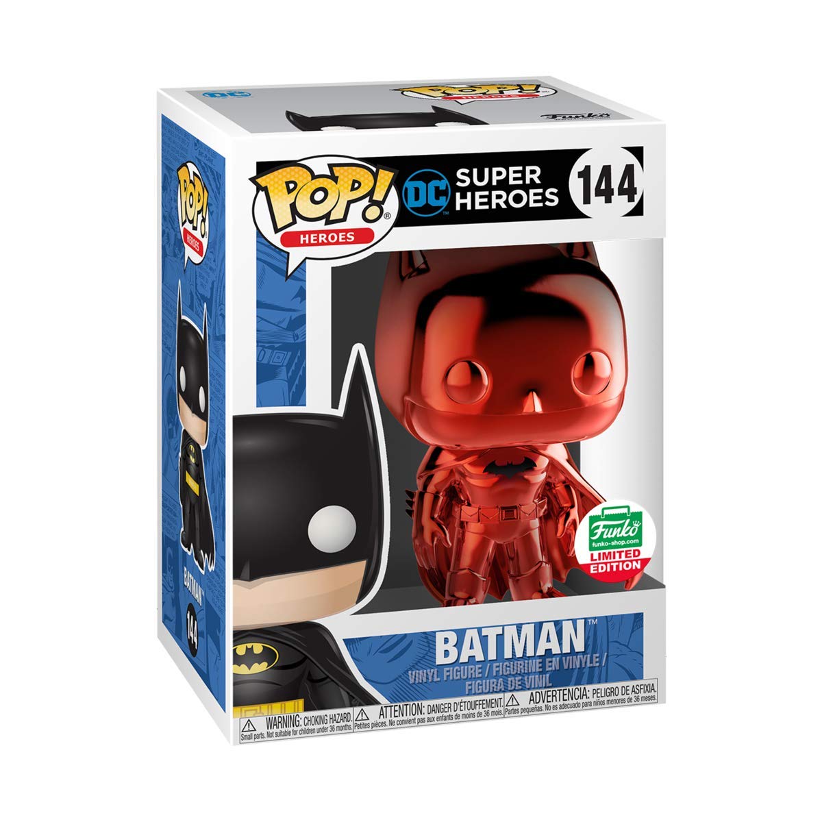 Funko Pop! DC Super Heroes Red Chrome Batman Shop Exclusive Vinyl Figure