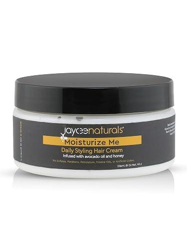 Jaycee Naturals Moisturize Me Daily Styling Hair Cream with Avocado Oil, Honey, and Shea Butter to Tame Frizz, Deep Condition, and Lock in Moisture