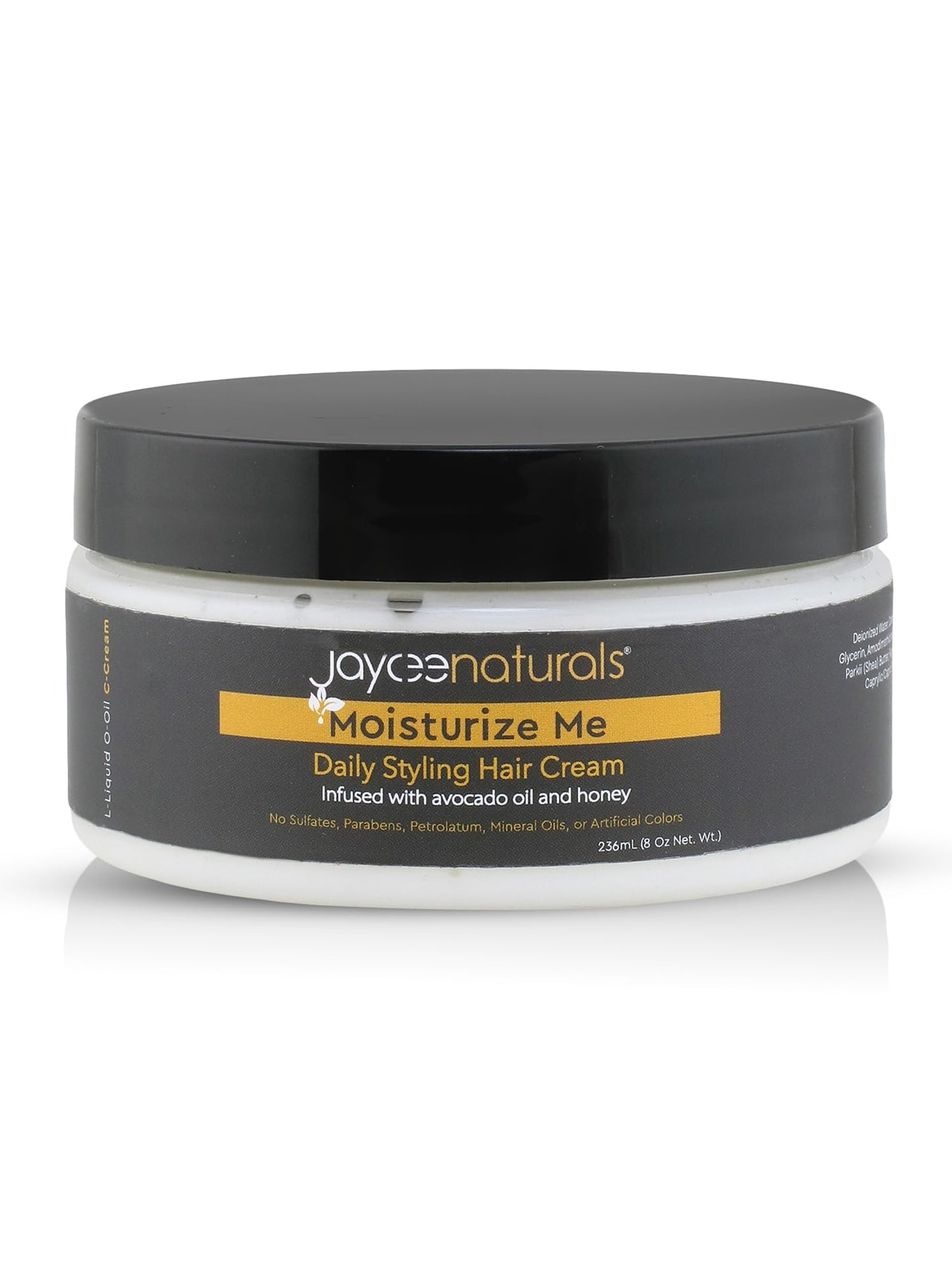Jaycee Naturals Moisturize Me Daily Styling Hair Cream with Avocado Oil, Honey, and Shea Butter to Tame Frizz, Deep Condition, and Lock in Moisture