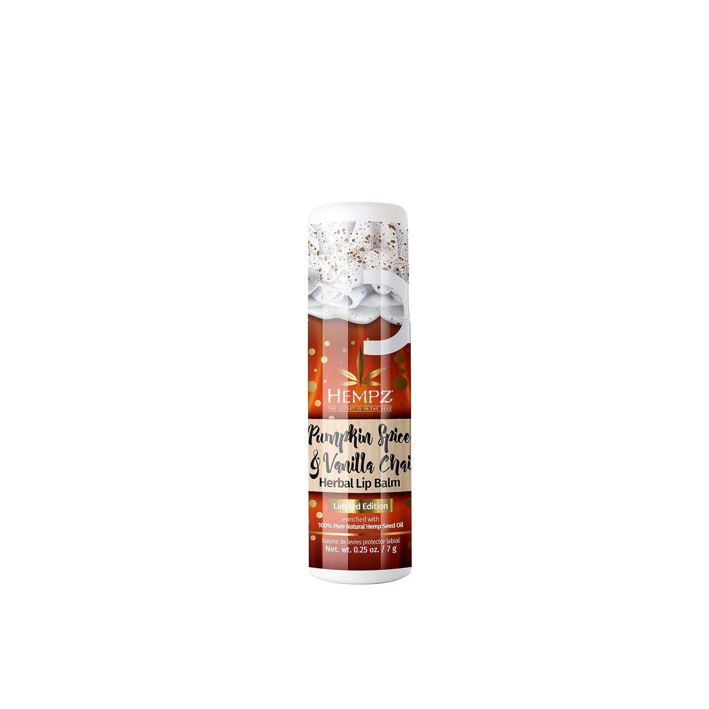 Hempz Pumpkin Spice & Vanilla Chai Lip Balm (.25 Oz) - Fall Scented Travel Sized Moisturizing Lip Balm for Women & Men, Chapstick Moisturizer