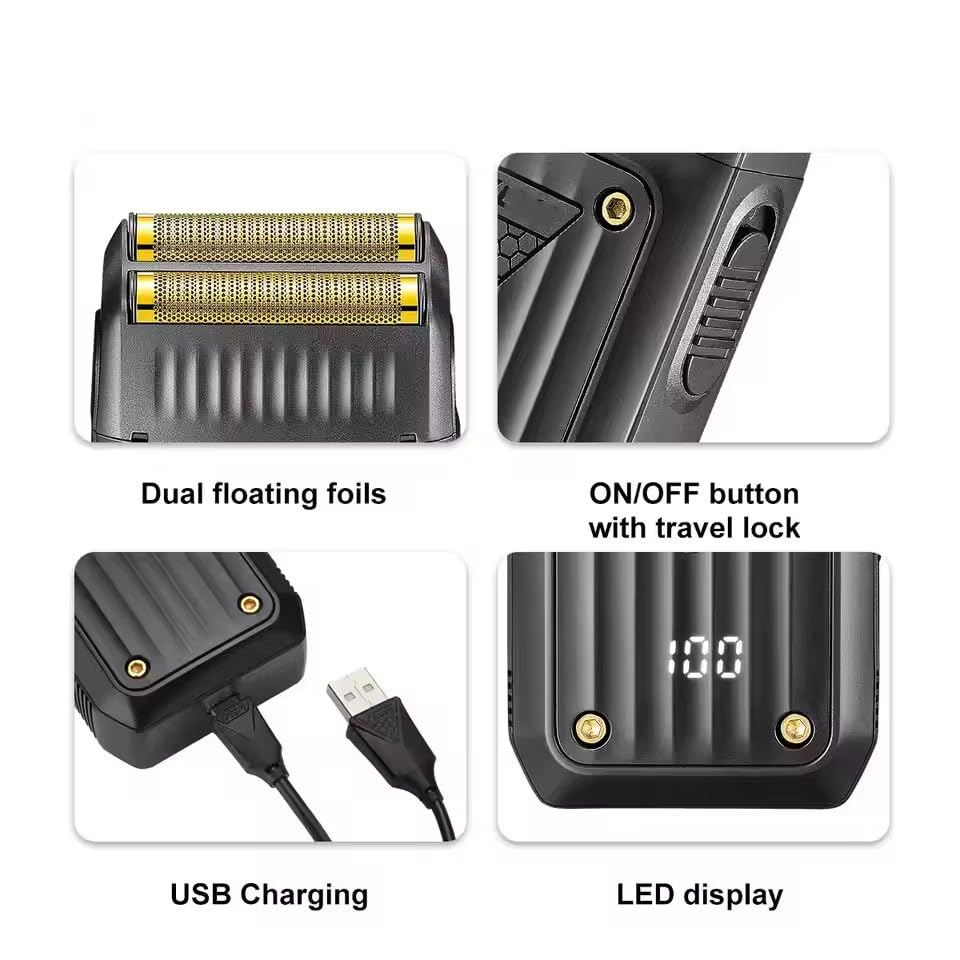 Electric Shaver Professional Hair Trimmer Rechargeable Shaving Barber Beard Foil for Men Beauty and Personal Care QDKVTNDJZ