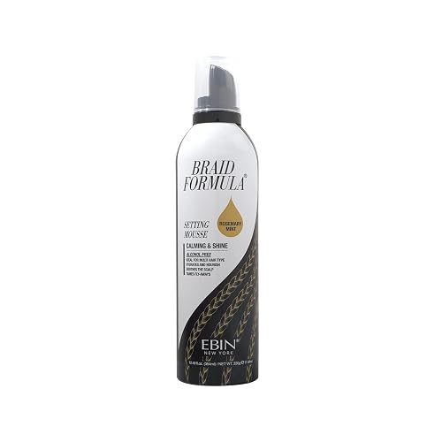 EBIN NEW YORK Braid Formula Setting Mousse (12.49 oz, Rosemary Mint + Biotin)