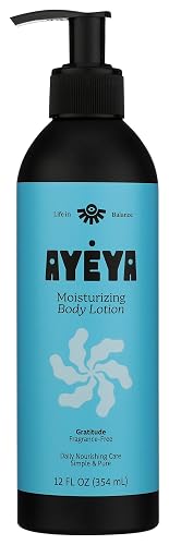 Ayeya Fragrance-Free Moisturizing Body Lotion - Gratitude - Vegan Body Moisturizer for Dry, Sensitive Skin - Unscented Daily Lotion with Shea Butter